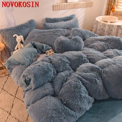 Soft Four-piece Warm Plush Bedding Sets King Queen Size Luxury Quilt Cover Pillow Case Duvet Sheet Flannel Sable Bed Comforters