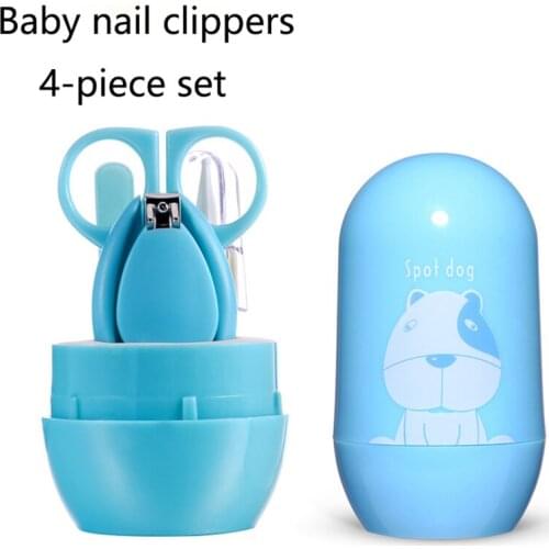 4-piece baby nail care set baby care cartoon animal travel set baby finger trimming scissors nail clippers childrens tools