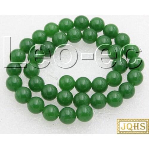 Natural 10mm green Jades Stone Loose Beads for Jewelry Making Strand 15" v1410