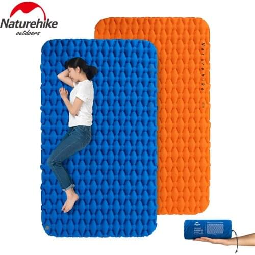 Naturehike Outdoor Double Mat with Inflatable Bag Camping Hiking Sleeping Pad Moisture-proof Cushion Air Mattress