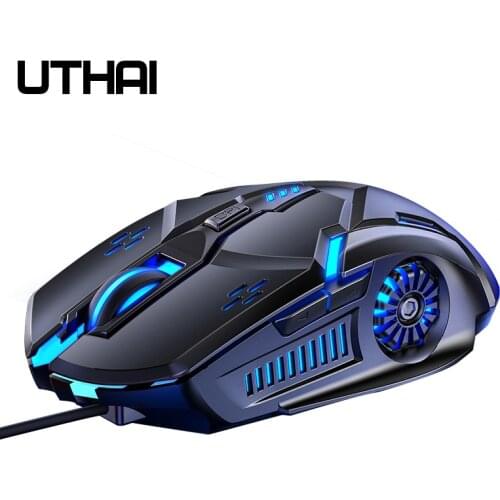 UTHAI DB58 new 2020 mute 7-color mute wired mouse gaming gaming computer accessories 3200 DPl wired mouse PC desktop game