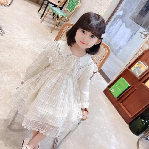 Girl Dress Lace Floral Girls Dresses Casual Style Children Dresses Spring Autumn Childrens Clothing