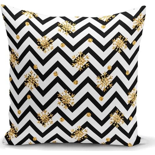 Pillowcase Home Decorative Sofa Cushion Case Snowflake Motif Zigzag Themed Special Design Modern Almohada Cover 43*43 cm 3D