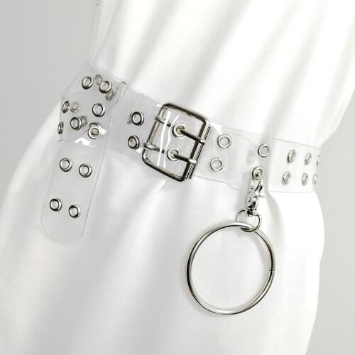 Transparent belt woman waist white belts for women plus size PVC cinturon mujer designer jeans clear punk gothic cummerbunds