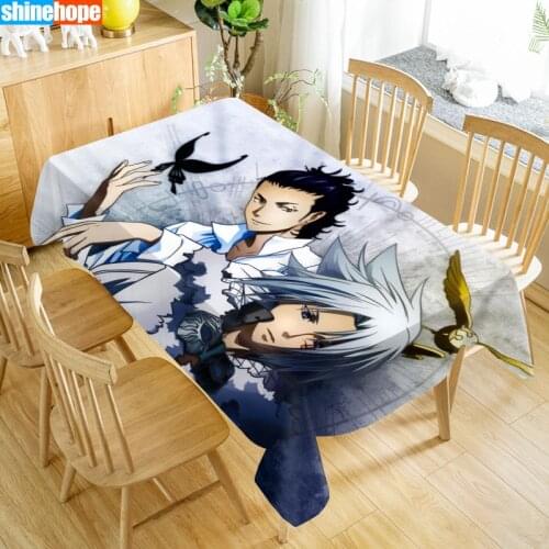 D Gray Man Tablecloth Waterproof Fabric Rectangular Dust-proof Table Cover For Party Home Decor TV Covers