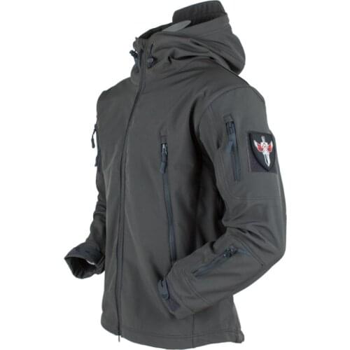 Outdoor Softshell Jacket Men Fleece Jacket Tactical Windproof Waterproof Jacket Flight Hood Coat Military Field Hiking Jacket