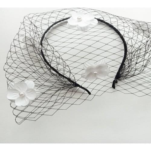 New Fascinator Headband Veil For Bridal Birdcage White Face Net Mask Hair Accessorie Veils Charming Party Wedding Accessories