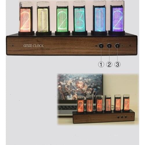 High quality Gixie Glow light analog Tube Clock Retro LED Color change Clock Change Creative Home Clock