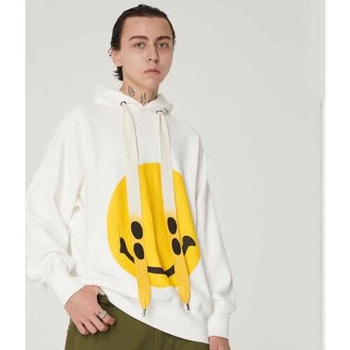 High quality men new style oversized pullover hoodies popular cotton printed raglan sleeve leisure hood sweatshirt