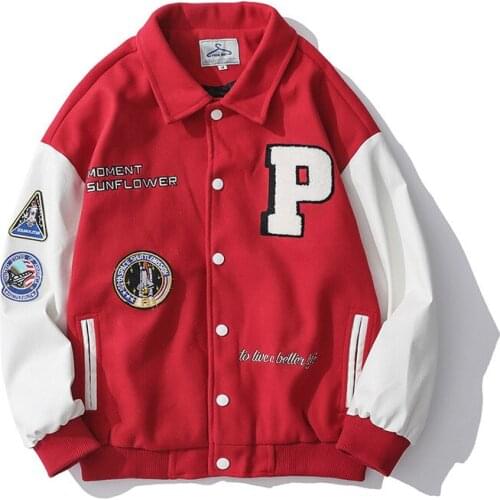 Hip Hop Bomber Jackets Women Embroidery Baseball Jacket Casual Men Oversized Varsity Uniform Autumn Harajuku Jackets Streetwear