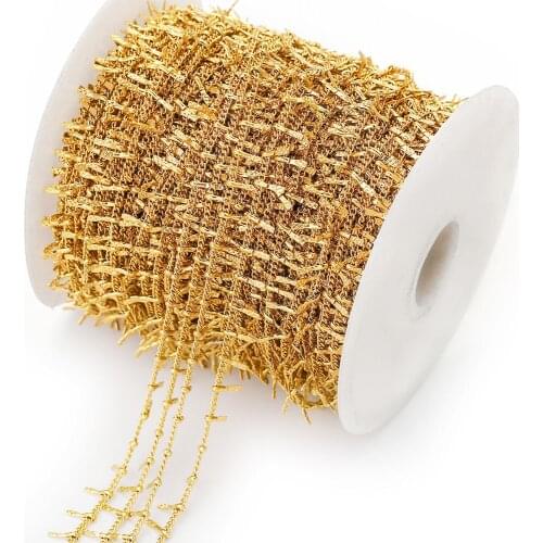 1 Meters Stainless Steel Gold Clips Leaf Chains Necklace Component for DIY Bracelet Handicraft Anklets Jewelry Making Supplies