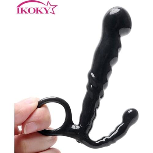 IKOKY Sex Toys for Men Women Butt Plug S/M/L Anal Plug with Pull Ring Prostate Massager Erotic Toys Crystal Jewelry