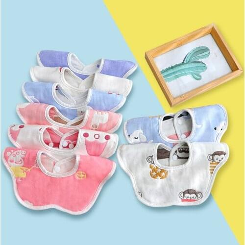 1PC Baby Bibs 360 Degree Rotation 6 Layers Gauze Muslin Baby Kids Bandana Burp Cloth Soft Newborn Infant Saliva Towel Baby Stuff
