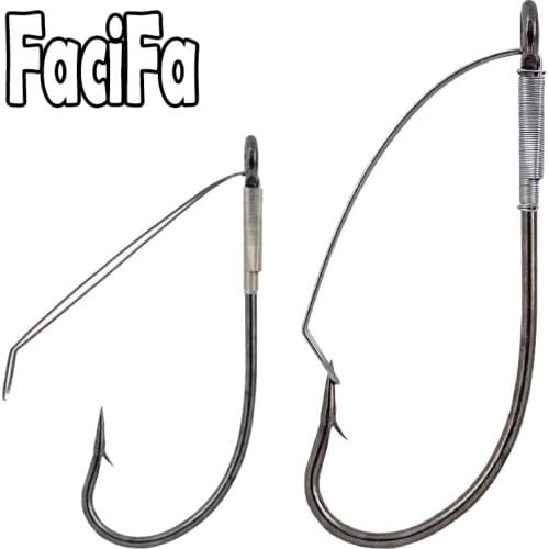 20 pcs Weedless Barbed Fishing Hook High Carbon Steel Wacky Rig Hook Bass Single Worm hook lure bait holder