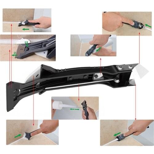 3 In 1 Caulking Tool Kit Tools Silicone Sealant Finishing Handmade Tool Grout Scraper Caulk Remover Set Spatula Squeegee