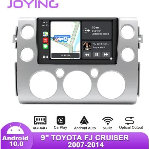 Joying 9inch Android10 Car Radio For Toyota FJ Cruiser 2007-2014 GPS Carplay SPDIF Optical Output Subwoofer 5GWIFI DAB DVR OBD