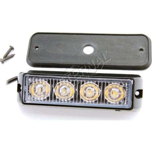 Free shipping 2pcs 4W led strobe lights flashing orange for truck motorcycle 4x4 off road ATV UTV trailer auto car accessories