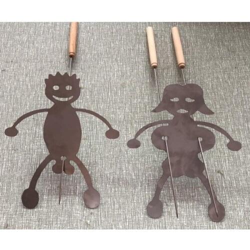 Hot Dog Roasters Forks Funny Women Men Shaped Stainless Steel Camp Fire Roasting Stick for Outdoor Campfire Party