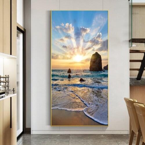 Natural Abstract Landscape Painting Picture Sea Sky Sunrise Abstract Oil Painting Print For Living Room Cuadros Home Decoration