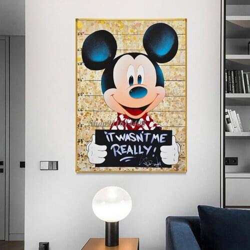 Criminal Mickey Mouse Canvas Painting Wall Art Prints Wall Picture Decorations for Baby Bedroom Home Decor Disney Anime Poster