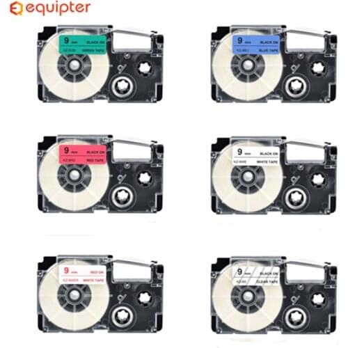 Multicolor Casio Label Cassette XR-9WE Black on White 9mm XR-9WE 100% Compatible Label Tape for Casio Label Printers