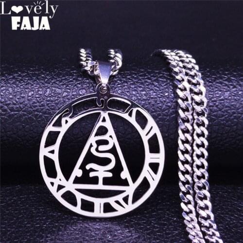 Metronone Amuleto scalp metroons Cubo Metrone Silver Color Stainless Steel Necklace Men Jewelry Collar Pin Cubo Sharm N1058S03