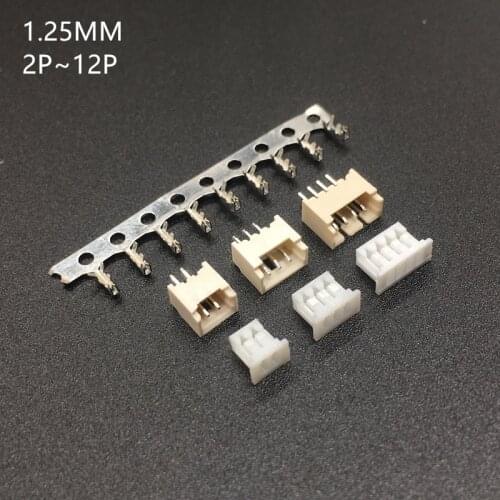 Micro JST 1.25mm T-1 2/3/4/5/6/7/8 Pin Connector Plug Female ,Male x 100 Sets