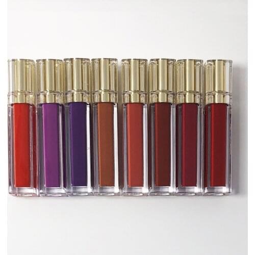 New Gold Custom Matte Liquid Lipstick Sexy Red Nude Velvet Lipgloss Waterproof Long Lasting Pigment Makeup Private Label