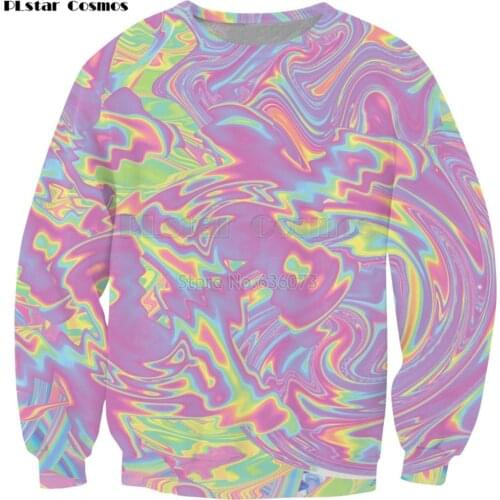 PLstar Cosmos Drop shipping 2018 New Fashion Long-sleeved sweatshirt Goth Pastel 3D Print Crewneck Sweatshirt Mens Women Hoodie