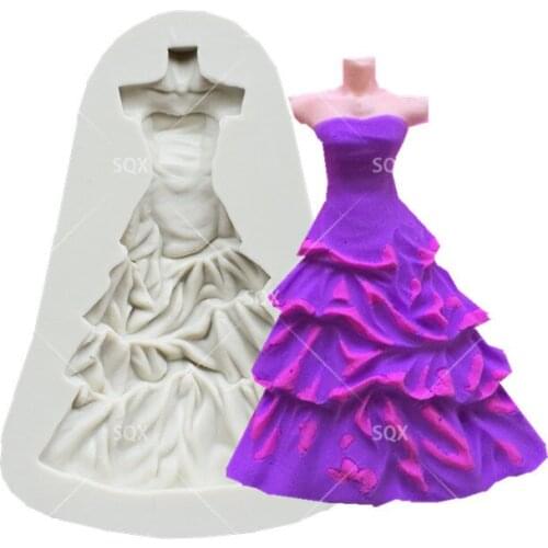 New Arrival Beautiful Wedding Dress Fondant Cake Baking Molds Cake Decorating Tools Pastry Tools Kitchen Accessories SQ16243