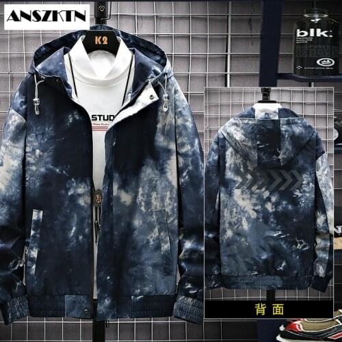 ANSZKTN New Arrivals Mens Casual Autumn Winter hoodie camouflage ZipperJacket Streetwear Bomber Windbreaker Mens Basic coats