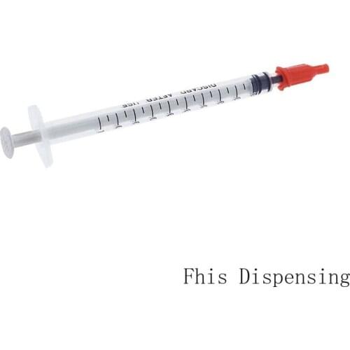 New Dispensing Syringes 1cc 1ml Plastic with Tip Orange Cap Pack of 100