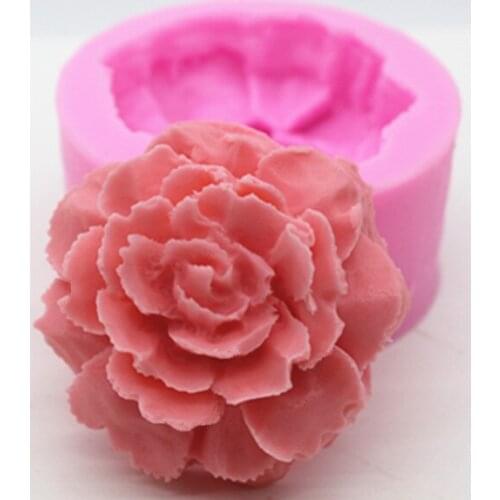New Product!!1pcs Peony Flower (C801)Food Grade Silicone Handmade Soap Mold Crafts DIY Mould
