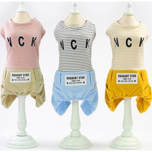 Pet Clothing Spring And Summer New Pet Four-legged Clothes Cotton Comfortable Breathable Casual Fashion Striped Pants Dog Clothe
