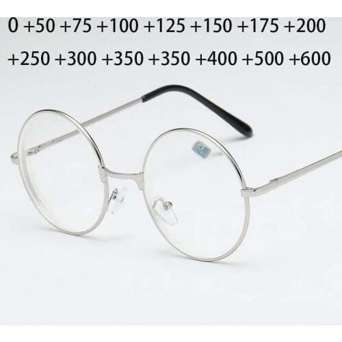 Woman Men Gold Frame Round Glasses Retro Reading Optical Metal Hyperopia +0.5 +1 +1.5 +2 +2.5 +3 +3.5 +4 +4.5 +5 +5.5 +6.0