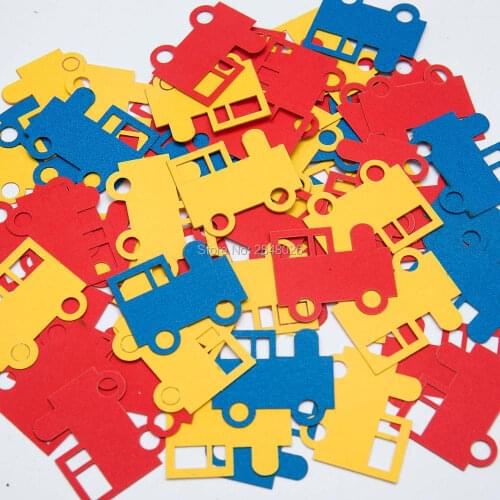 Train Confetti - Train Party table Confetti- Train Baby Shower Confetti-boy birthday party decoration