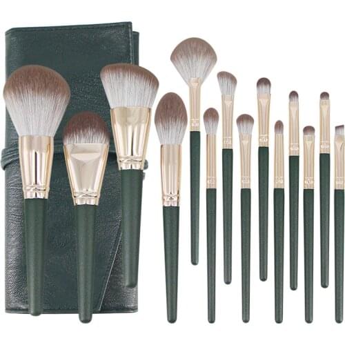 Pro 4+13Pcs Makeup Brushes Set Eye Shadow Foundation Powder Eyeliner Eyelash Lip Make Up Brush Tool with Bag