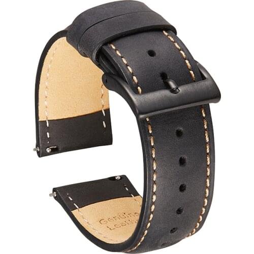 Vintage Genuine Cowhide Leather Watchband 20mm 22mm Quick Release Strap Crazy Horse Men Watch Straps Watch Accessories