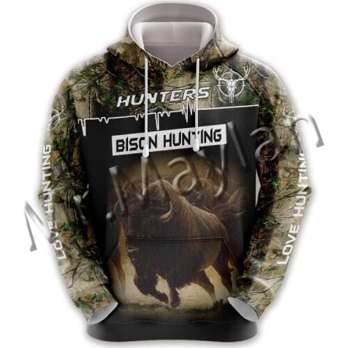 Fashion Animal Hunters Bison Huning Colorful Men Casual Sportswear 3D Printin Unisex Sweatshirt/Hoodie/Zipper/Long Pants S-440