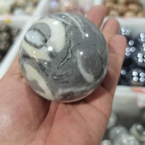 60mm 1pcs High Quality Natural Shell Stone Ball Healing Crystal Polishing Sphere Mine Energy Mineral Wand For Home Decor