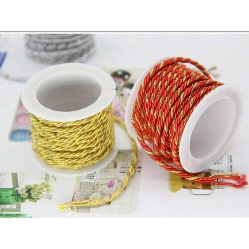 3M/Roll 3 Colors Silk Decorative Rope DIY Craft Supplies Clothing Gift Tag Rope Hand-woven Clothing Sewing Material Accessories