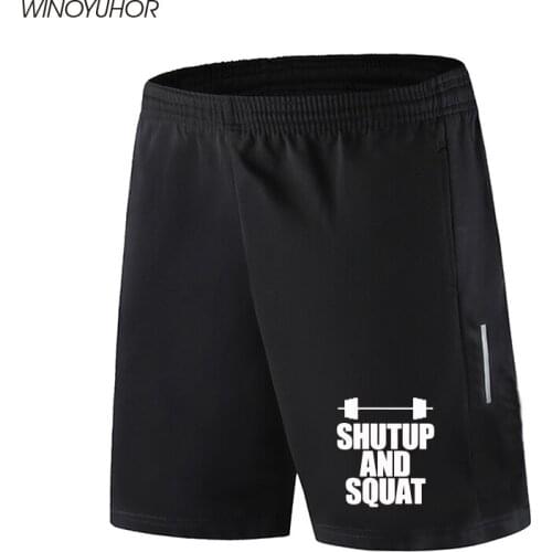 Shut Up And Squat Print Shorts Pants Mens Casual Jogging Slim Fit Sport Short Trousers With Pocket Custom Sportwear