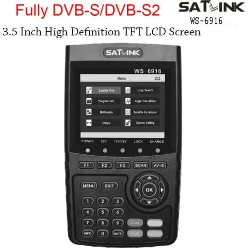 Satlink WS-6916 3.5 inch Satellite Finder HD DVB-S2 High Definition Satfinder 6916 MPEG-2/MPEG-4 DVB S2 WS6916 Sat Finder Meter