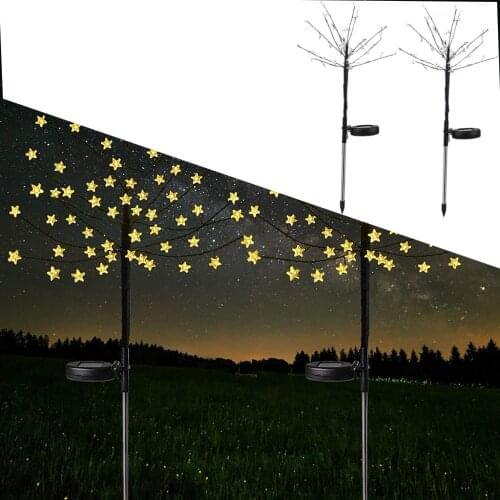 Solar LED Garden Light Outdoor Waterproof Solar Powered Star Tree Shaped Lawn Lamp for Garden Path Lawn Yard Courtyard Pathway
