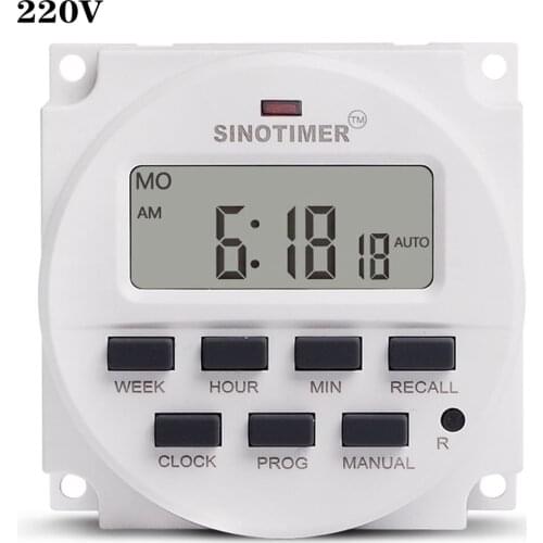 BIG LCD 1.6 Inch Digital 220V 230V AC 7 Days Programmable Timer Switch With UL Listed Relay Inside And Countdown Time Function
