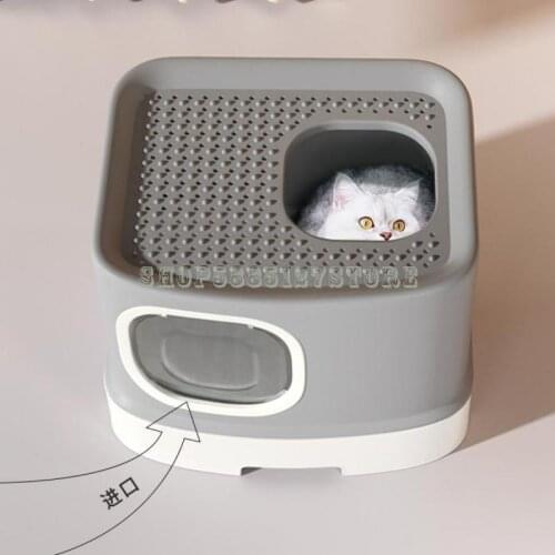 Cat Litter Basin Splash Proof Fully Enclosed Extra Large Cat Toilet Small Cat Litter Basin Cat Excrement Basin Cat Products Deod
