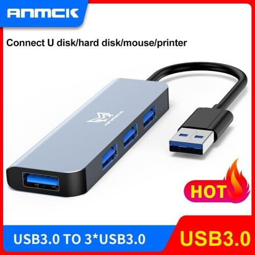 Anmck USB Hub 3.0 Multi USB Splitter 4 USB Port 3.0 2.0 USB Type C HUB for Lenovo Xiaomi Macbook Pro PC Hub USB 3 0 Dock Station