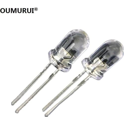 High bright 5mm LED UV round diode long leg emitting purple light 395-400nm 0.06w 3.0-3.4v 20mA 1000PCS Free shipping