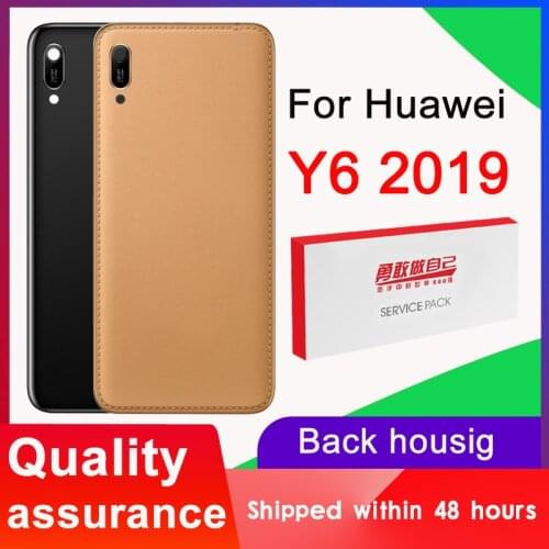 High Quality Back Housing Replacement For Huawei Y6 2019 Back Cover Battery Glass With Adhesive Sticker For Y6 2019 Rear Cover