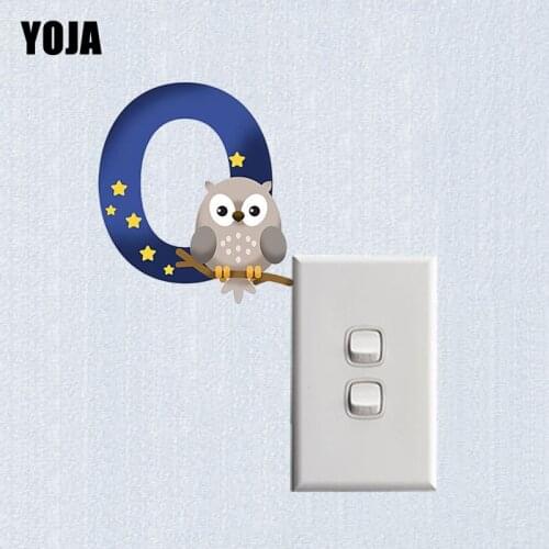 YOJA Fashion Owl Decor Colored Switch Living Room Bedroom Wall Sticker Personalized 10SS0212
